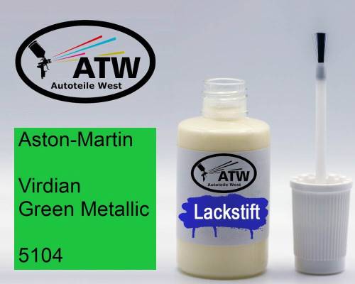 Aston-Martin, Virdian Green Metallic, 5104: 20ml Lackstift, von ATW Autoteile West.